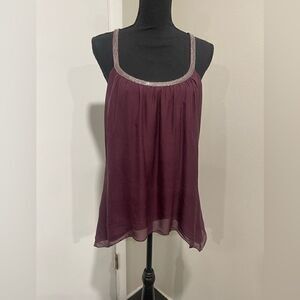 Burgundy Top 100% Silk